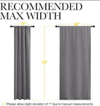 NICETOWN Blackout Curtains 72 for Office - 3 Pass Microfiber Noise Reducing Thermal Insulated Solid Rod Pocket Blackout Window Panels/Drapes (2 Panels, 42 x 72 Inch, Gray)