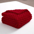 Puncuntex Red Throw Blanket 90"×90" inches Fuzzy 3D Jacquard Decorative Flannel Fleece Super Soft Plush Cozy Blanket for Couch Sofa Chair Lightweight