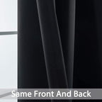 Yakamok 72 Inch Long Blackout Curtains for Bedroom, Thermal Insulated Room Darkening Black Curtains, Light Blocking Blackout Drapes for Living Room- 2 Panels, 42 Inch Width