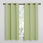 NICETOWN Curtains for Bedroom, Green Nursery Curtains Thermal Insulated, Grommet Top Blackout Drapes for Son's Room Privacy (Sage Green, 1 Pair, 42 x 63 inches)