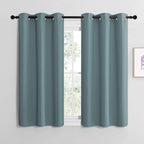 NICETOWN Modern Blackout Curtains Noise Reducing, Thermal Insulated and Privacy Room Darkening Drape Panels for Boy's Guest Room Door Small Short Window (Greyish Blue, 2 Panels, W42 x L50 -Inch)
