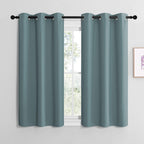 NICETOWN Bedroom Curtains Blackout Drapery Panels, Three Pass Microfiber Thermal Insulated Solid Ring Top Blackout Window Curtains/Drapes (Two Panels, 42 x 50 inches, Gray)