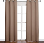 NICETOWN Window Treatment Thermal Insulated Solid Grommet Blackout Curtains/Drapes for Bedroom (1 Pair, 42 by 84 Inch, Cappuccino)