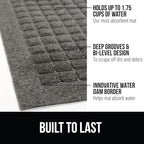 GORILLA GRIP® Ultra Absorbent Front Door Mat Outside Entrance, Traps Dirt and Moisture, HydroABSORB Indoor Outdoor Doormat Holds Up to 1.7 Cups Water, Stain and Fade Resistant Welcome Mat, 29x17, Grey