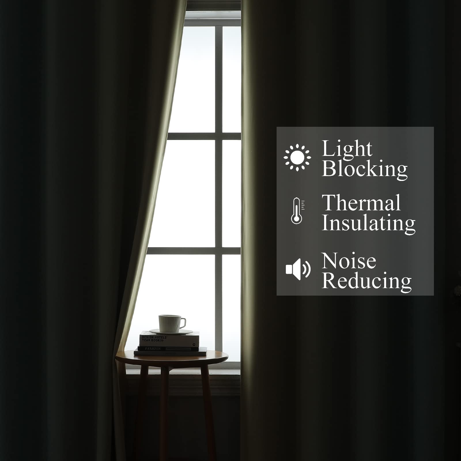Estelar Textiler Aqua and Beige Ombre Blackout Bedroom Curtains 102 Inches