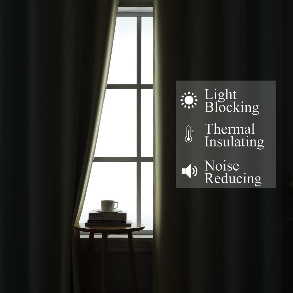 Estelar Textiler Aqua and Beige Ombre Blackout Curtains for Bedroom 63 Inch