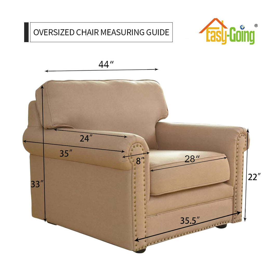 Easy-Going Stretch Oversized Chair Slipcover with Arm Washable Taupe