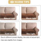 H.VERSAILTEX Velvet Stretch Couch Cushion Cover Plush Cushion Slipcover for Loveseat Cushion Furniture Protector Seat Cushion Sofa Cover (2 Piece Medium Sofa Cushion Covers, Caramel)