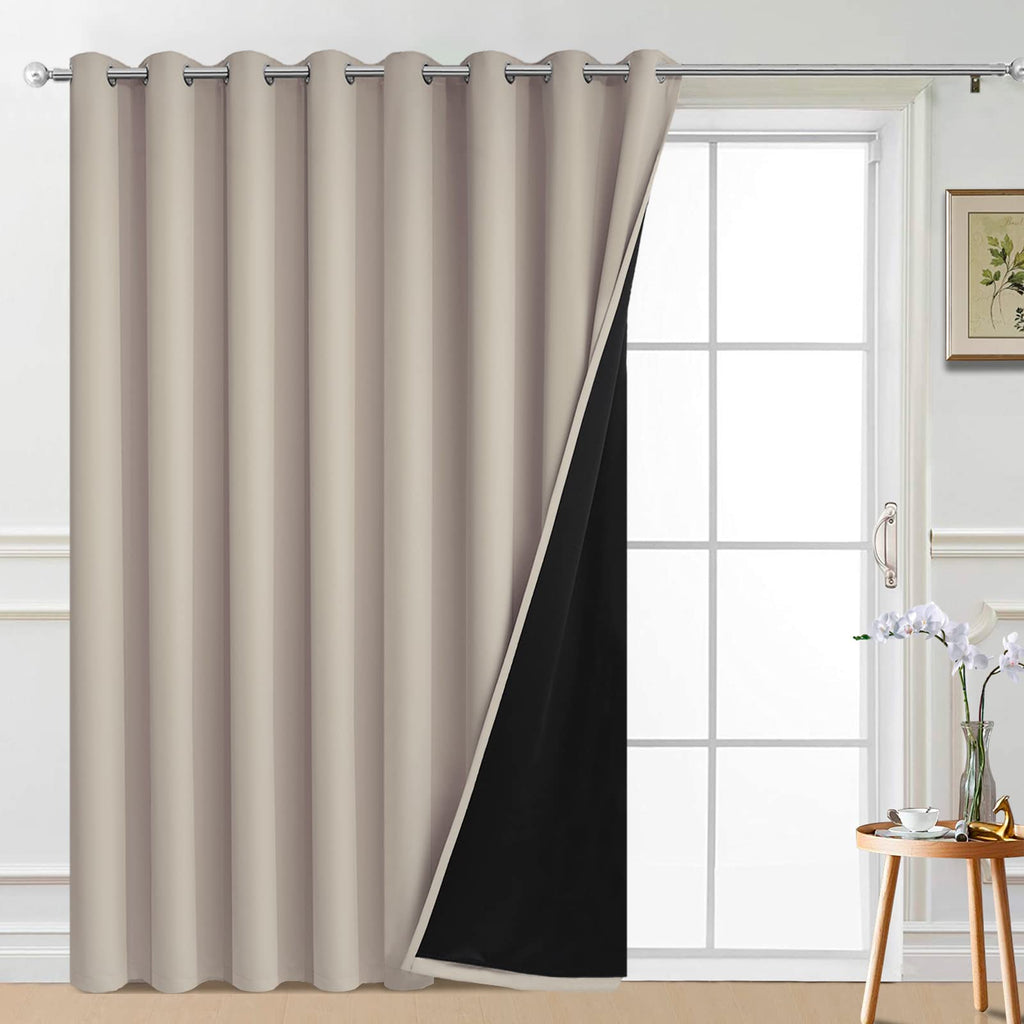Yakamok Natural 100% Blackout Patio Door Curtain Panels W100 x L84,1 Panel