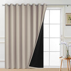 Yakamok Natural 100% Blackout Patio Door Curtain Panels W100 x L84,1 Panel