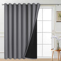 Yakamok Grey 100% Blackout Patio Door Curtain Panels W100 x L96, 1 Panel
