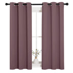 NICETOWN Window Curtain Panels, Dry Rose, 1 Pair, 34 by 54-inch, Thermal Insulated Solid Grommet Blackout Draperies/Drapes for Basement