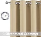 Yakamok Wide Thermal Blackout Patio Door Curtain Panel,Beige Grommet Sliding Door Insulated Curtains, Extra Wide Curtains for Sliding Glass Door,Beige, W52 x L84, 1 Panel