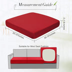 Newwiee Set of 4 Stretch Patio Cushion Covers Sofa Couch Seat Chair Slipcovers Cushion Cover Replacement Furniture Protector for Pets Washable(Burgundy,Seat Cover,Solid)