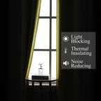 Estelar Textiler Black and Yellow Ombre Blackout Curtains 72 Inches Long