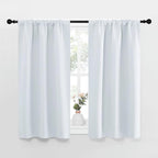 NICETOWN Greyish White Window Curtain Panels - Thermal Insulated Rod Pocket Room Darkening Curtain Sets for Bedroom (Greyish White, 2 Panels, 34 in x 45 in (W x L))