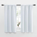 NICETOWN Greyish White Window Curtain Panels - Thermal Insulated Rod Pocket Room Darkening Curtain Sets for Bedroom (Greyish White, 2 Panels, 29 by 40)