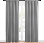 NICETOWN Blackout Curtains 84 for Office - 3 Pass Microfiber Noise Reducing Thermal Insulated Solid Rod Pocket Blackout Window Panels/Drapes (2 Panels, 42 x 84 Inch, Silver Grey)