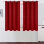 LEMOMO Blackout Curtains 66 x 54 Inch Long Red Curtains Set of 2 Panels Room Darkening Curtains for Bedroom and Living Room