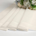 OVZME Cream Sheer Curtains 36 inch Length 2 Panels Set, Light Filtering Voile Rod Pocket Short Window Curtians for Bathroom Living Room Farmhouse Small Windows, Each 42Wx36L Inches