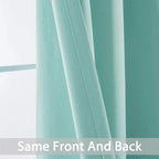 Yakamok 36 Inch Blackout Curtains Panels with Grommets, Aqua Room Darkening Thermal Insulated Window Drapes for Living Room/Bedroom, W52 x L36, Aqua, 2 Panels