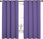 NICETOWN Bedroom Curtain Panels Blackout Draperies, Thermal Insulated Solid Grommet Blackout Curtains/Drapes (Lilac Purple, 1 Pair, 55 by 68-inch)
