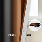 Yakamok Blackout Ombre Burnt Orange and Black Curtains-Gradient Room Darkening Curtain, Grommet Thermal Insulated Light Blocking Window Drapes Curtain for Living Room Bedroom,52 x 54 Inch,2 Panels