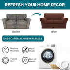 Turquoize 3 Piece Sofa Covers For 2 Cushion Couch Sofa Slipcover Soft Couch Cover For Dogs-Washable Sofa Furniture Cover With 2 Individual Cushion Covers, Thick Jacquard Fabric (Loveseat, Burnt Brick)