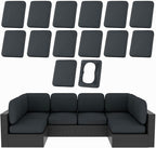 hyha 14Pcs Patio Cushion Covers, Stretch Outdoor Couch Cushion Covers, Washable Outdoor Chair/Sofa Slipcovers for Patio Furniture Cushions Protector with Elastic Bottom(Dark Gray,Cover Only)