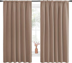 NICETOWN Kids Blackout Curtain Panels - Window Treatment Thermal Insulated Solid Rod Pocket Blackout Drapes for Bedroom (Cappuccino, Set of 2, 70 by 63 Inch)