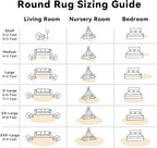 OLANLY Cream Round Rugs for Bedroom - Machine Washable, 6 ft Circle Area Rugs for Living Room, Soft and Fluffy Shaggy Carpet for Teen Girl and Boys, Nursery Rooms, Dorms, Home Decor Aesthetic