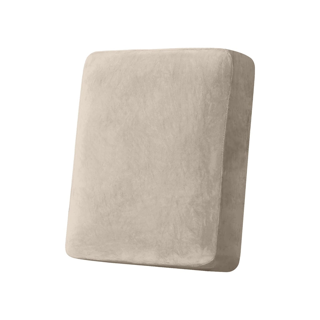 Taque Couch Cover Stretch Velvet Sofa Cushion Cover 1-Piece - Elastic Washable Slipcover for Seat or Backrest, Couch Seat Covers for Sofas (Taupe)