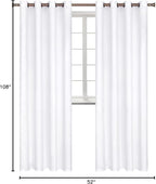 BGment Blackout Curtains - Grommet Thermal Insulated Room Darkening Bedroom and Living Room Curtains, Set of 2 Panels (52 x 108 Inch, Pure White)