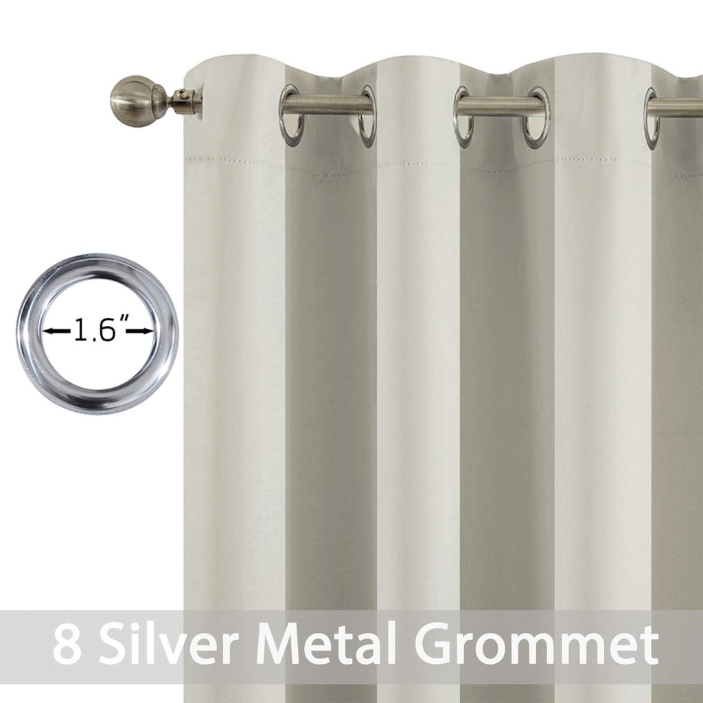 Yakamok Room Darkening Curtains 52x84 inch Length Light Beige-Living Room