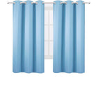 LEMOMO Sky Blue Blackout Curtains/42 x 63 Inch Length Kids Curtains/Set of 2 Panels Grommet Bedroom Curtains for Living Room
