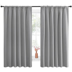 NICETOWN Short Curtains for Small Window - Thermal Insulated Rod Pocket Blackout Drapes/Draperies for Dining Room (2 Panels, W70 x L63 inches, Silver Grey)