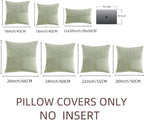 Fancy Homi 2 Packs Sage Green Decorative Throw Pillow Covers 20x20 Inch for Living Room Couch Bed Sofa, Farmhouse Boho Home Decor, Soft Corss Corduroy Patchwork Accent Square Cushion Case 50x50 cm