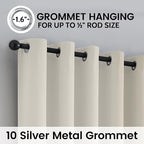 SimpleHome 100% Blackout Curtains for Bedroom,Thermal Insulated Cream Grommet Window Drapes Room Darkening Curtains for Living Room with Black Back,62 x 84 Inch,2 Panels