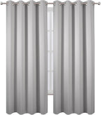 LEMOMO Blackout Curtains 52 x 90 Inch Long Light Grey Curtains Set of 2 Panels Room Darkening Curtains for Bedroom and Living Room