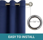 BGment Blackout Curtains - Grommet Thermal Insulated Room Darkening Bedroom and Living Room Curtains, Set of 2 Panels (52 x 120 Inch, Navy)