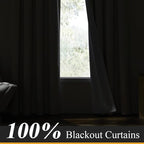 RYB HOME Natural Linen Blended Curtains for Living Room, Blackout Thermal Insulated Window Drapes with White Liner Classy Home Decor for Guest Room Nursery, Natural, W52 x L63 inch, 2 Panels