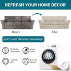 Turquoize 4 Piece Sofa Covers for 3 Cushion Couch Sofa Slipcover Soft Couch Cover for Dogs Washable Furniture Cover with 3 Individual Large Cushion Covers Feature Fabric (Large Sofa, Island Fossi)