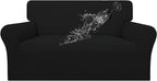 Easy-Going 100% Waterproof Oversized Loveseat Couch Cover, Dual Waterproof Sofa Cover, Stretch Jacquard Sofa Slipcover, Leakproof Furniture Protector for Kids, Pets, Dog and Cat, Black