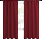 NICETOWN Christmas Burgundy Red Blackout Curtains 72 inches Long, Privacy Room Darkening Drapes for Doorways, Loft (Set of 2, 42 inches by 72 Inch)
