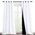 NICETOWN White Blackout Curtains 90 inches Long, Full Light Blocking Drapes with Black Liner for Nursery, Thermal Insulated Draperies for Hall, Villa (2 Pieces, 46" Wide Each Panel, Pure White)