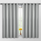 Yakamok Blackout Curtains Room Darkening Thermal Insulated Window Panels,Solid Grommet Top Drapes for Bedroom/Living Room(62Wx63L, Light Grey, 2 Panels)