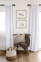 Faux Linen Total Blackout Curtains for Bedroom 90 Inch Long Bright White