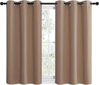 NICETOWN Room Darkening Curtain Panels for Cafe, Thermal Insulated Grommet Room Darkening Draperies/Drapes for Window (Cappuccino, 2 Panels, W42 x L40 -inch)