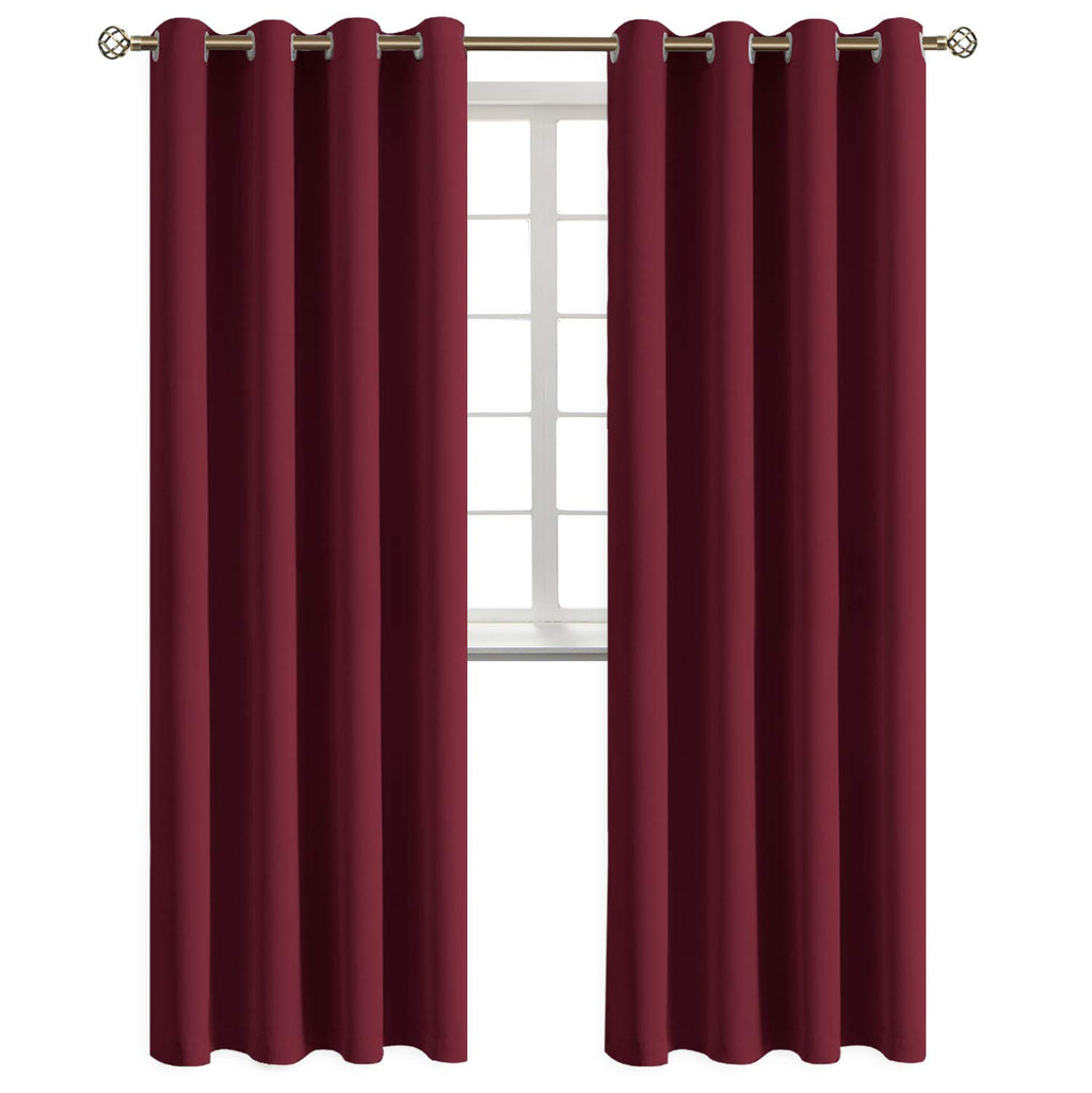 BGment Blackout Curtains - Grommet Thermal Insulated Room Darkening Bedroom and Living Room Curtains, Set of 2 Panels (52 x 120 Inch, Burgundy)