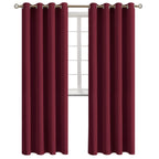BGment Blackout Curtains - Grommet Thermal Insulated Room Darkening Bedroom and Living Room Curtains, Set of 2 Panels (52 x 120 Inch, Burgundy)